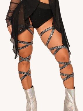 iHeartRaves Rhinestone Leg Wraps - Pair